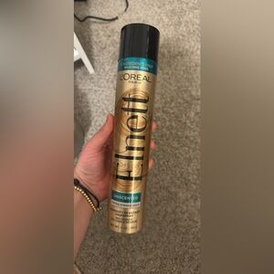L'Oreal Elnett Satin Unscented Hairspray - Gold and Black